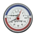Термоманометр аксиальный 1/2", 6 бар, Gappo