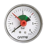 Манометр аксиальный Gappo НР1/4" Ø50 6 бар